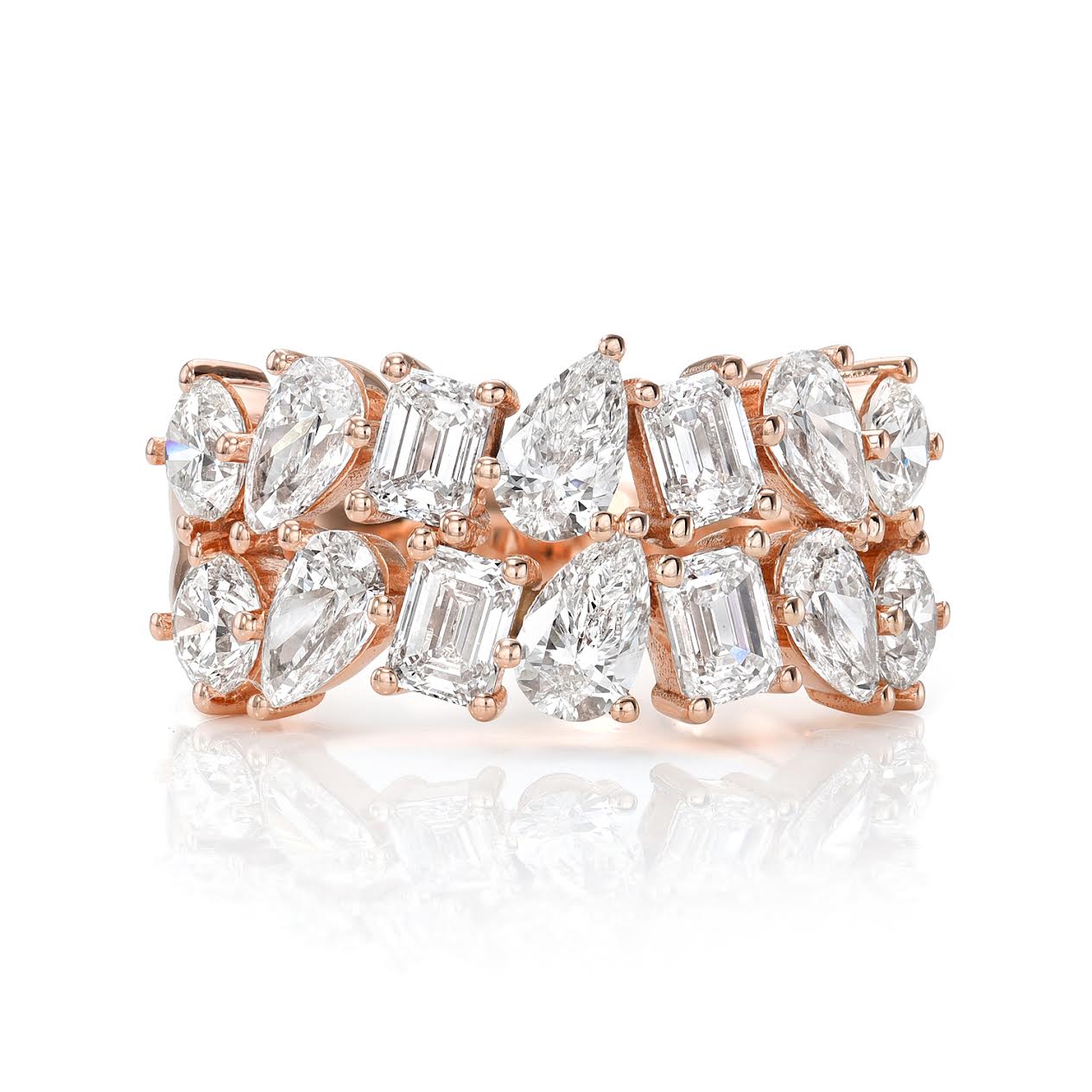 La Femme Double Mixed Cut Diamond Band