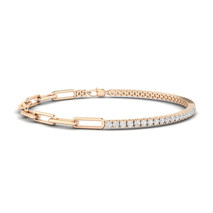 Diamond Tennis Paperclip Bracelet