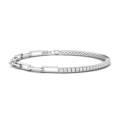 Diamond Tennis Paperclip Bracelet