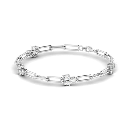 Paperclip Cluster Diamond Tennis Bracelet