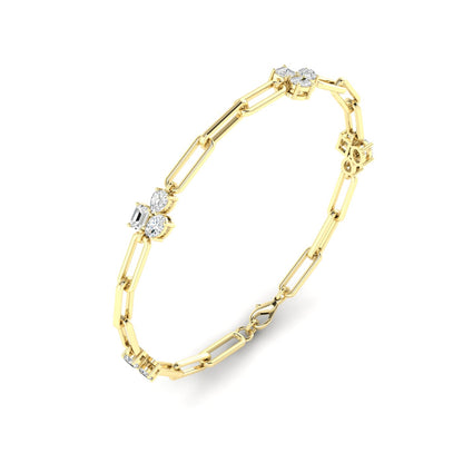 Paperclip Cluster Diamond Tennis Bracelet