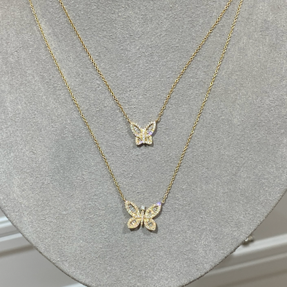 Butterfly Diamond Pendant Necklace