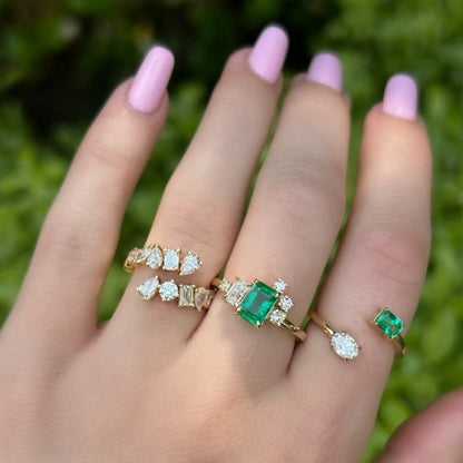 Nature's Touch Emerald and Diamond Ring