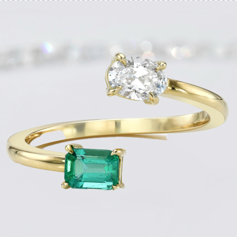 Nature's Touch Emerald and Diamond Ring