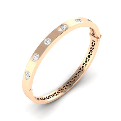 Bold Gold Diamond Inlay Bangle