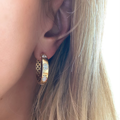 Mixed Shape Diamond Hoop Earrings