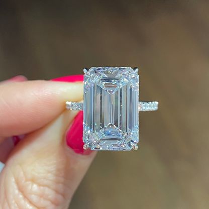 Emerald Cut Pave Diamond Engagement Ring