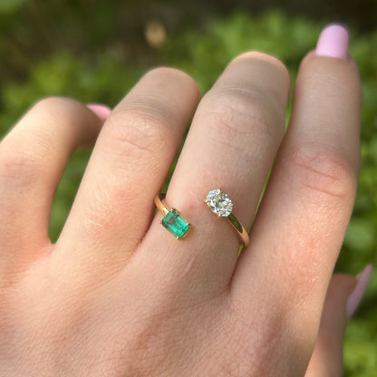 Nature's Touch Emerald and Diamond Ring