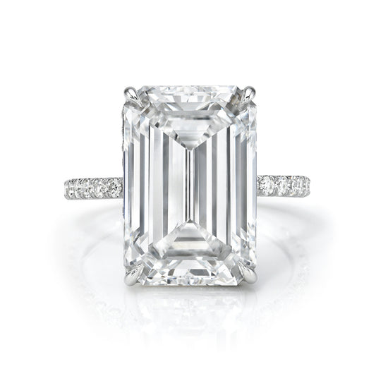 Emerald Cut Pave Diamond Engagement Ring