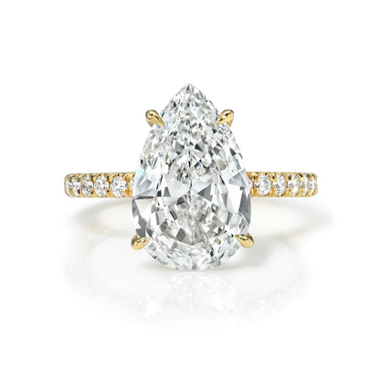 Pear Cut Diamond Pave Engagement Ring