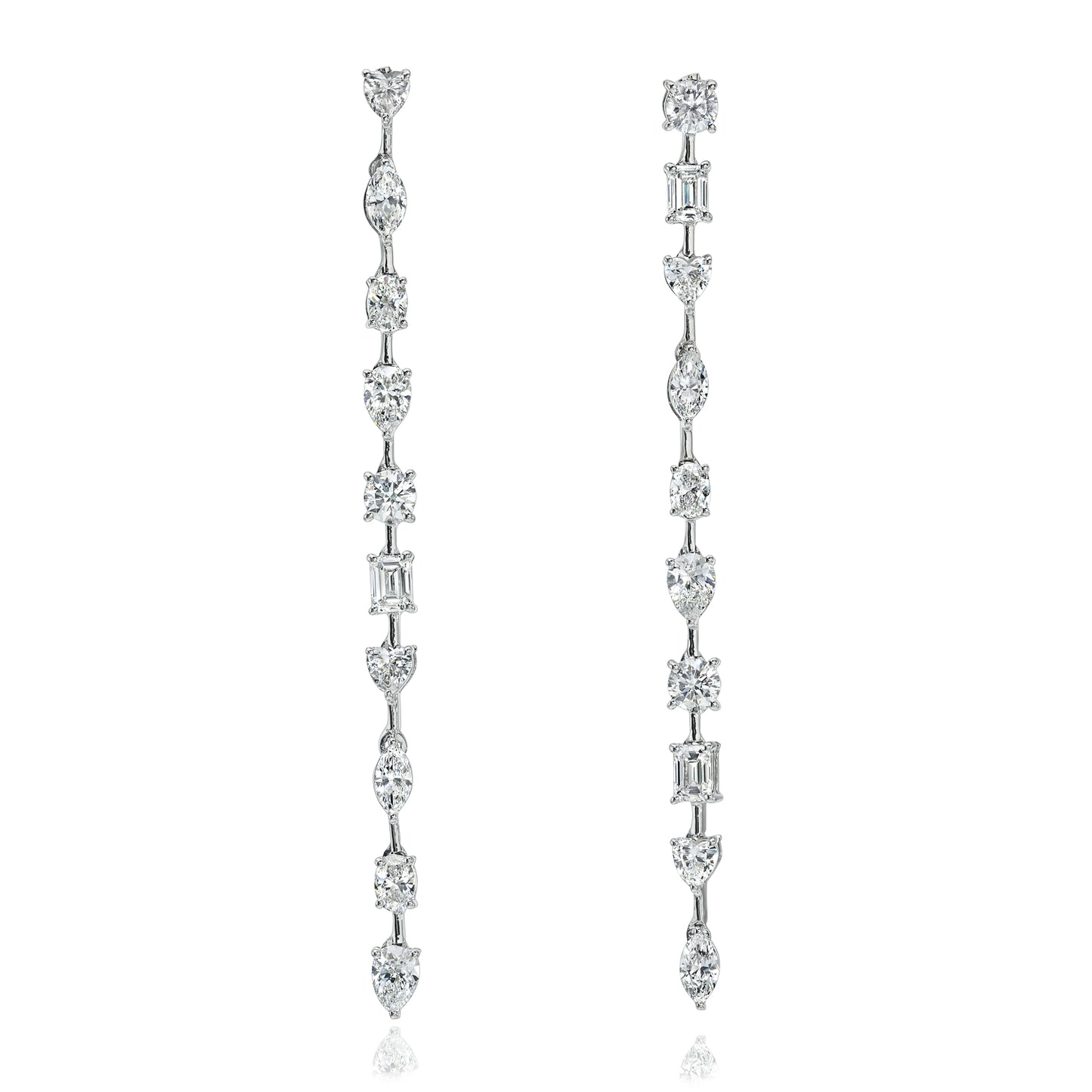 Mixed Shape Diamond Chandelier Earrings