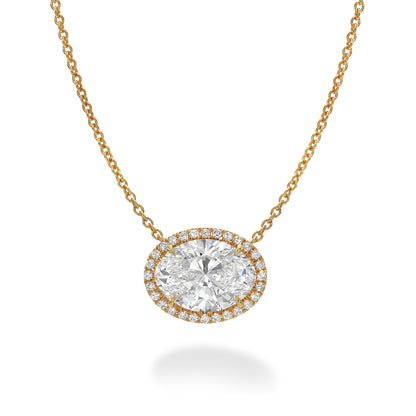 Bespoke East West Oval Diamond Pendant