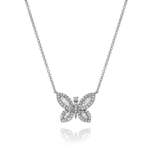 Butterfly Diamond Pendant Necklace