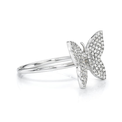 Pave Butterfly Diamond Ring