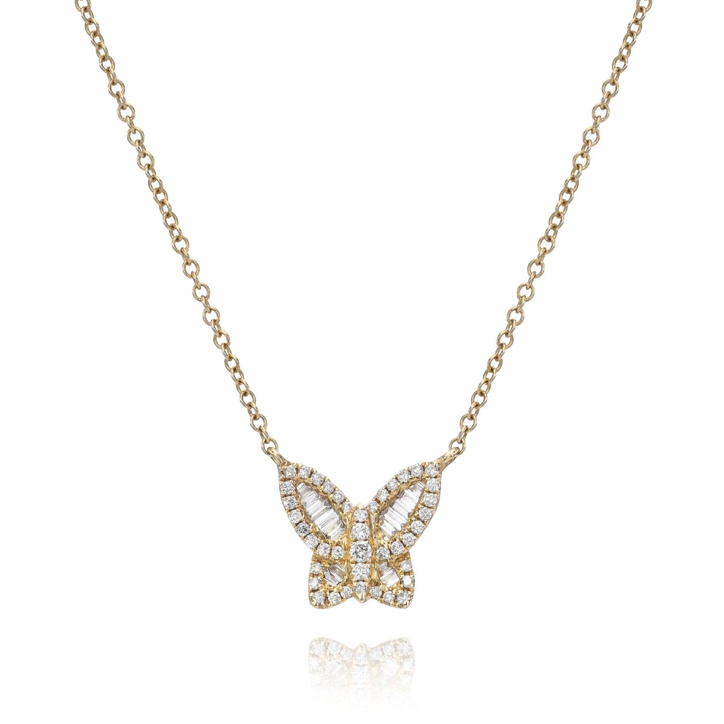 Butterfly Diamond Pendant Necklace