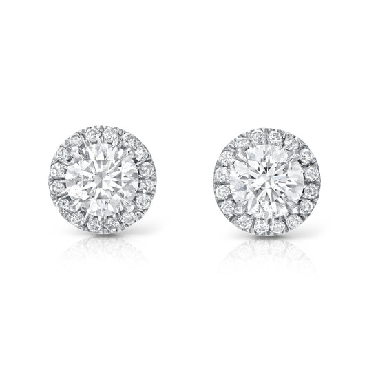 Halo Diamond Stud Earrings