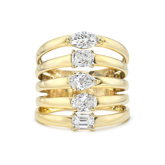 Multi Shape 5 Stone Diamond Ring