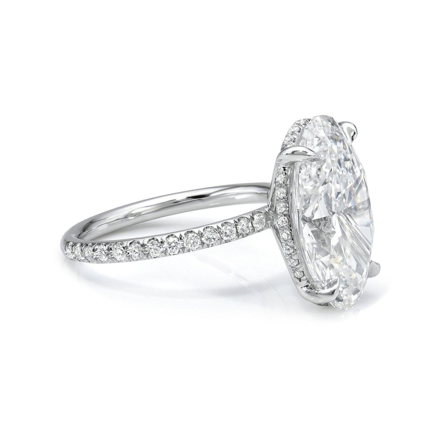 Custom Oval Cut Pave Diamond Engagement Ring