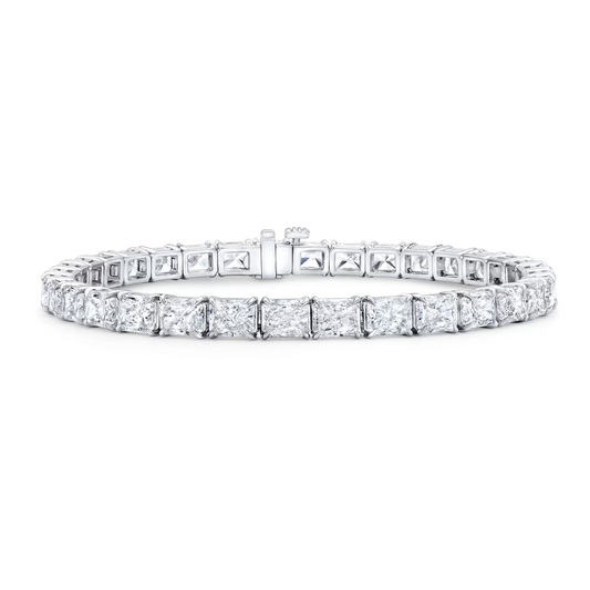 Cushion East West Cut Diamond Tennis Bracelet