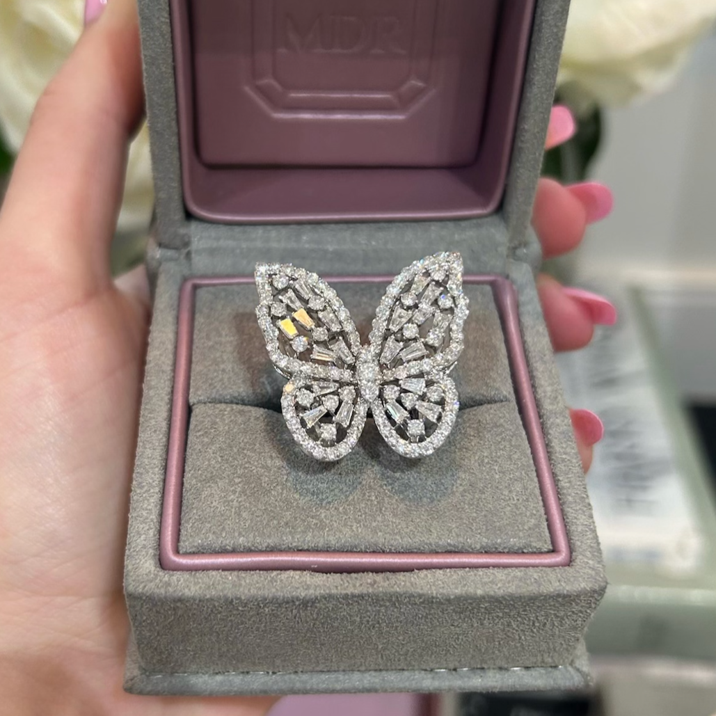 Brilliant Butterfly Diamond Ring