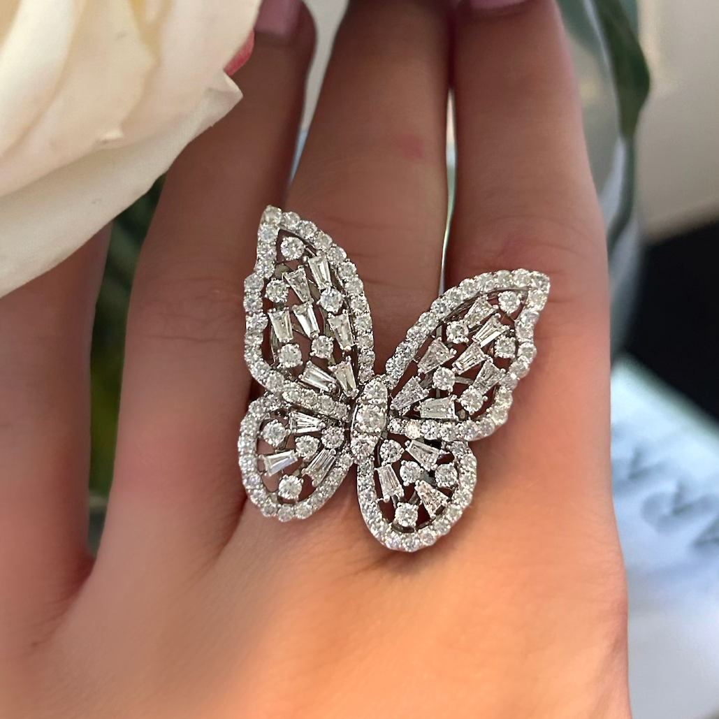 Brilliant Butterfly Diamond Ring