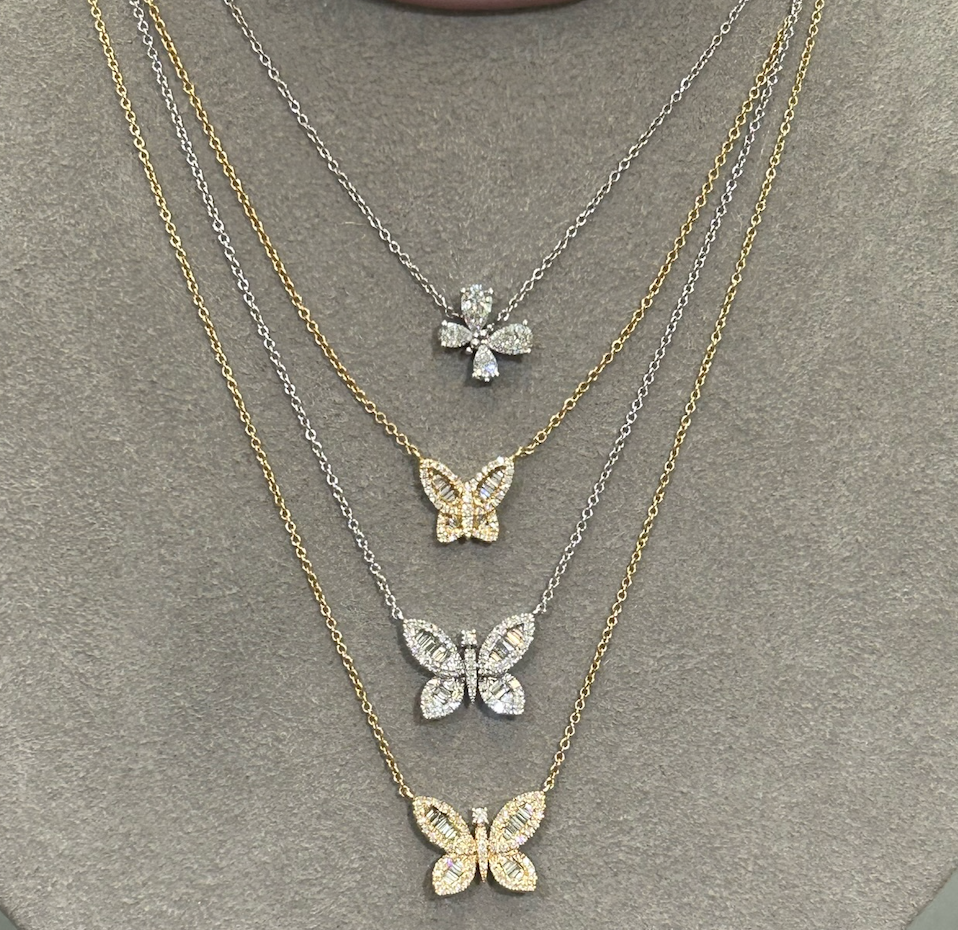 Butterfly Diamond Pendant Necklace