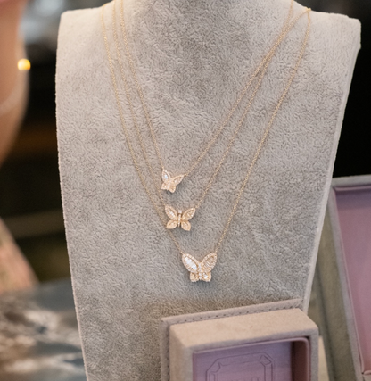 Butterfly Diamond Pendant Necklace