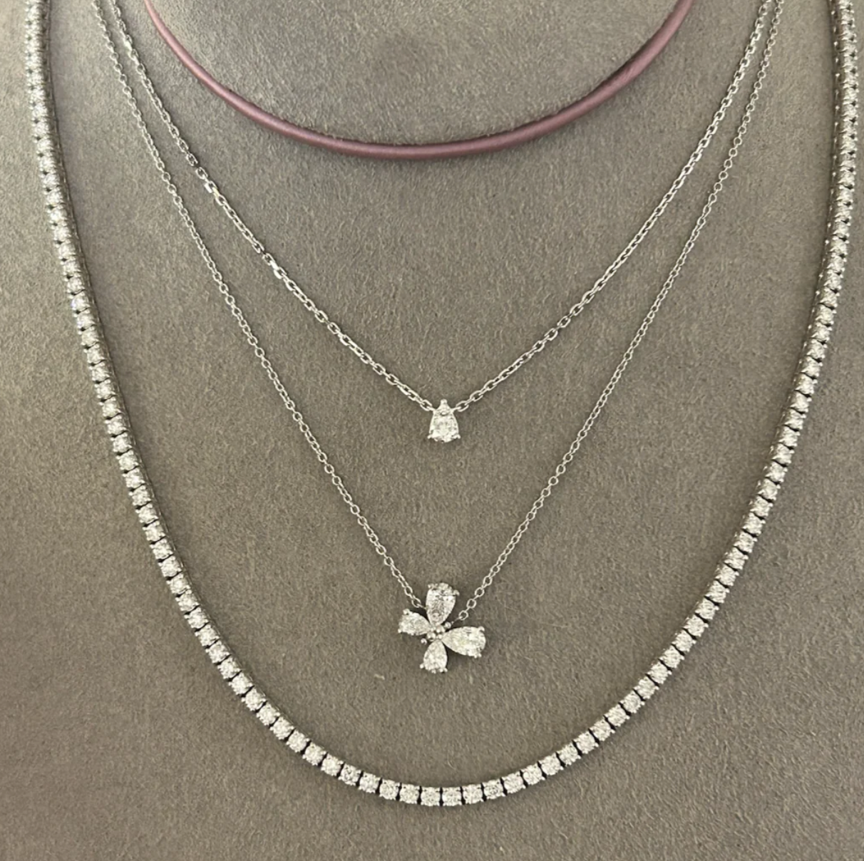 Pear Illusion Diamond Necklace