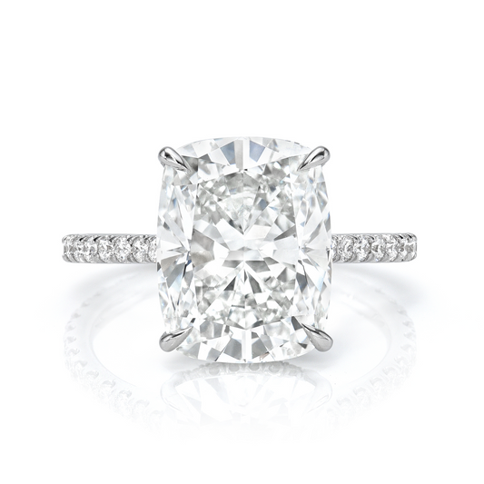 Elongated Cushion Diamond Engagement Ring