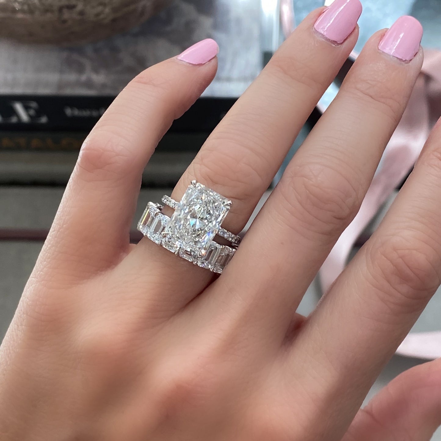 Radiant Cut Pave Diamond Engagement Ring