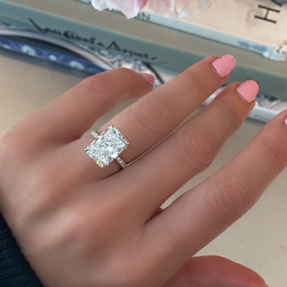 Radiant Cut Pave Diamond Engagement Ring