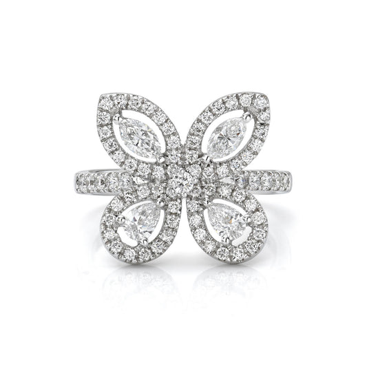 Dainty Butterfly Diamond Ring