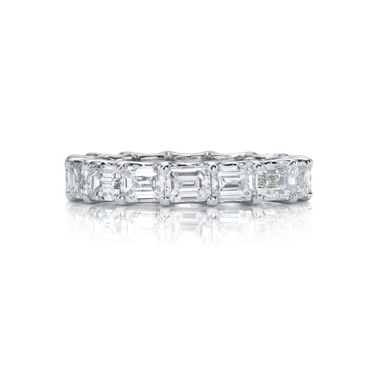 Bespoke East West Emerald Cut Diamond Eternity Ring