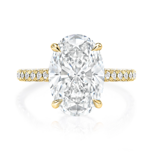 Oval Brilliant 3D Pave Engagement Ring