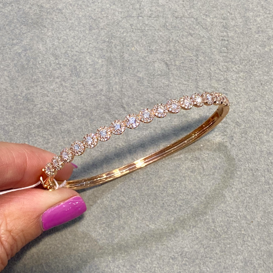 Sparkling Halo Bangle Bracelet