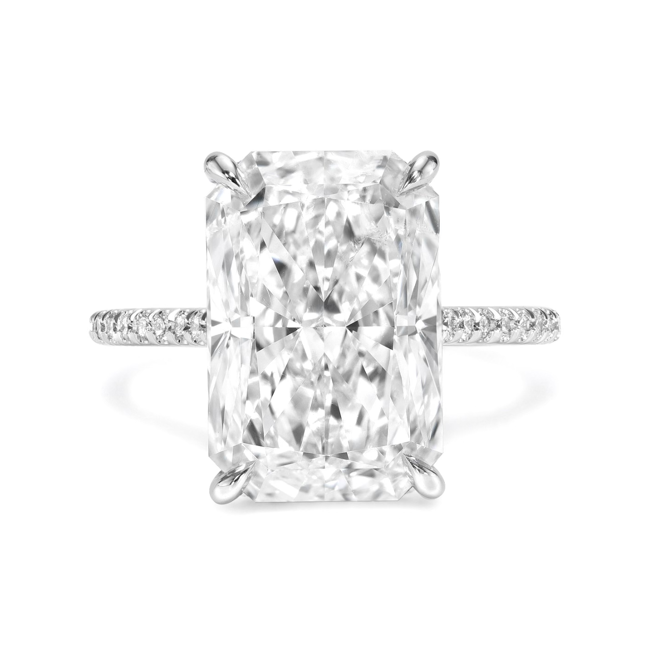 Radiant Cut Pave Diamond Engagement Ring