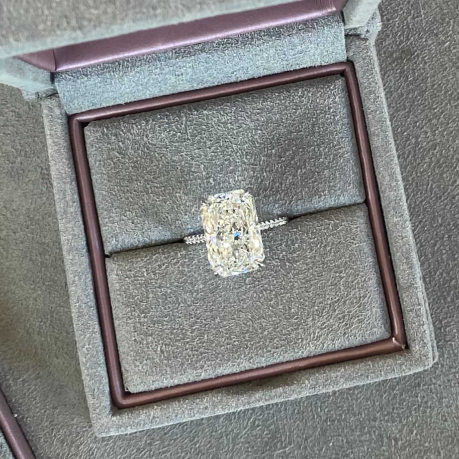 Radiant Cut Pave Diamond Engagement Ring