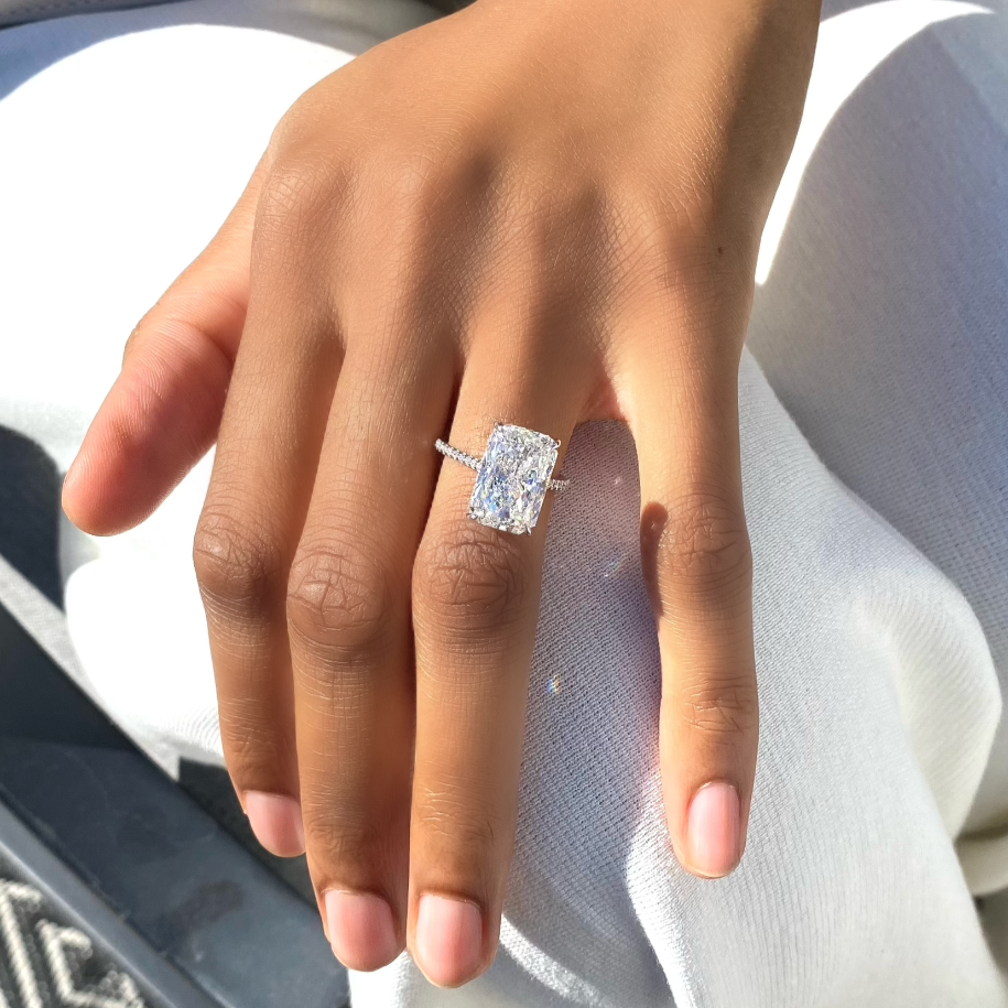 Radiant Cut Pave Diamond Engagement Ring