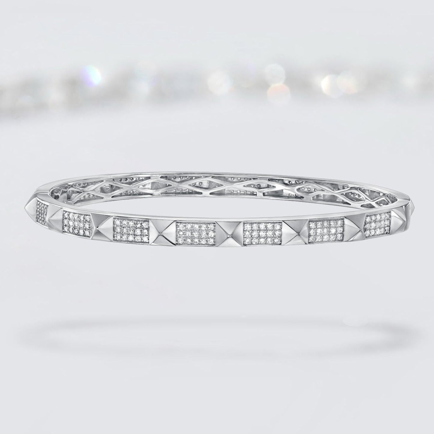 Studded Pave Diamond Bangle Bracelet